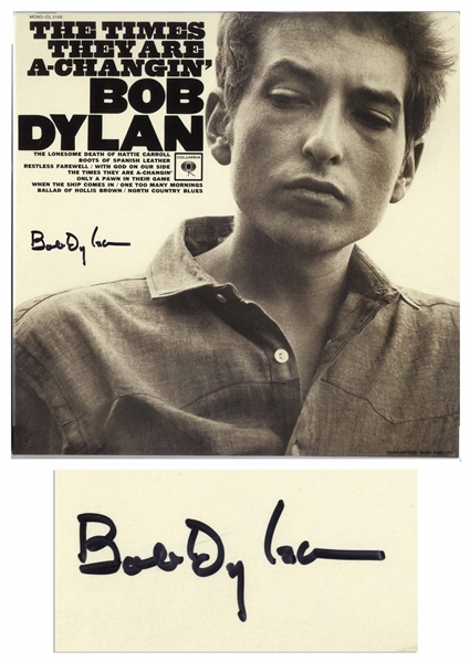 Bob Dylan Signed Album ''The Times They Are A-Changin''' -- With COAs From Jeff Rosen and Roger Epperson